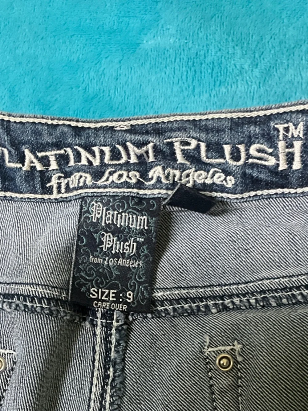 Platinum Plush Women's Blue Lace-Up Bootcut Jeans - Picture 2 of 10